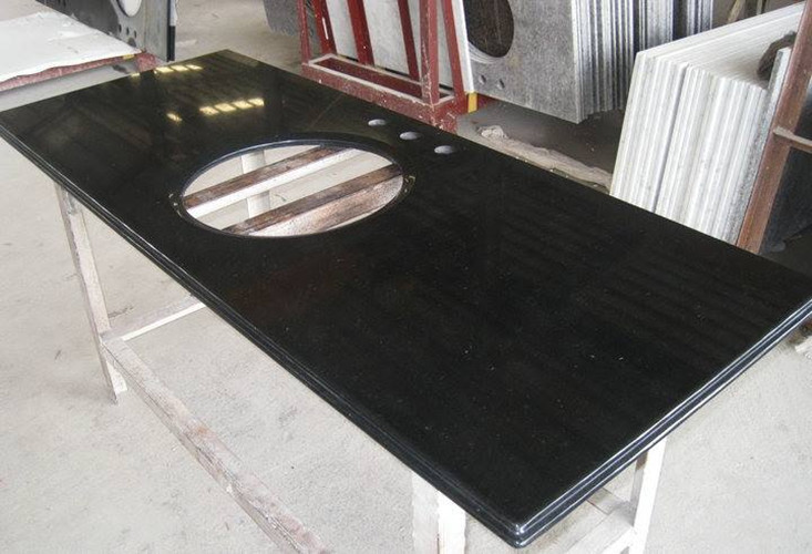 Black granite countertop